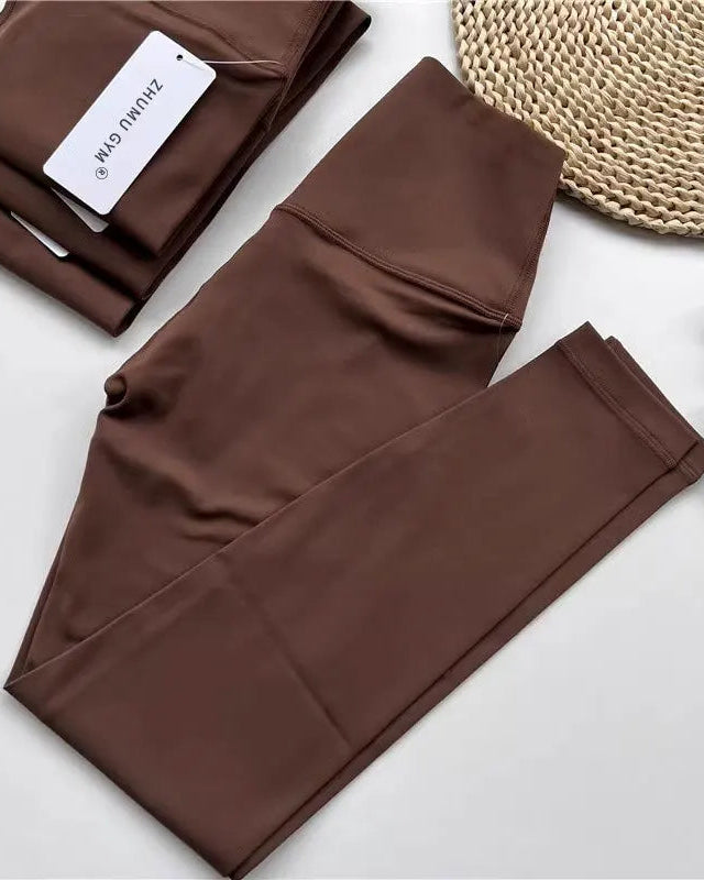 Legging Fitness Femme Marron